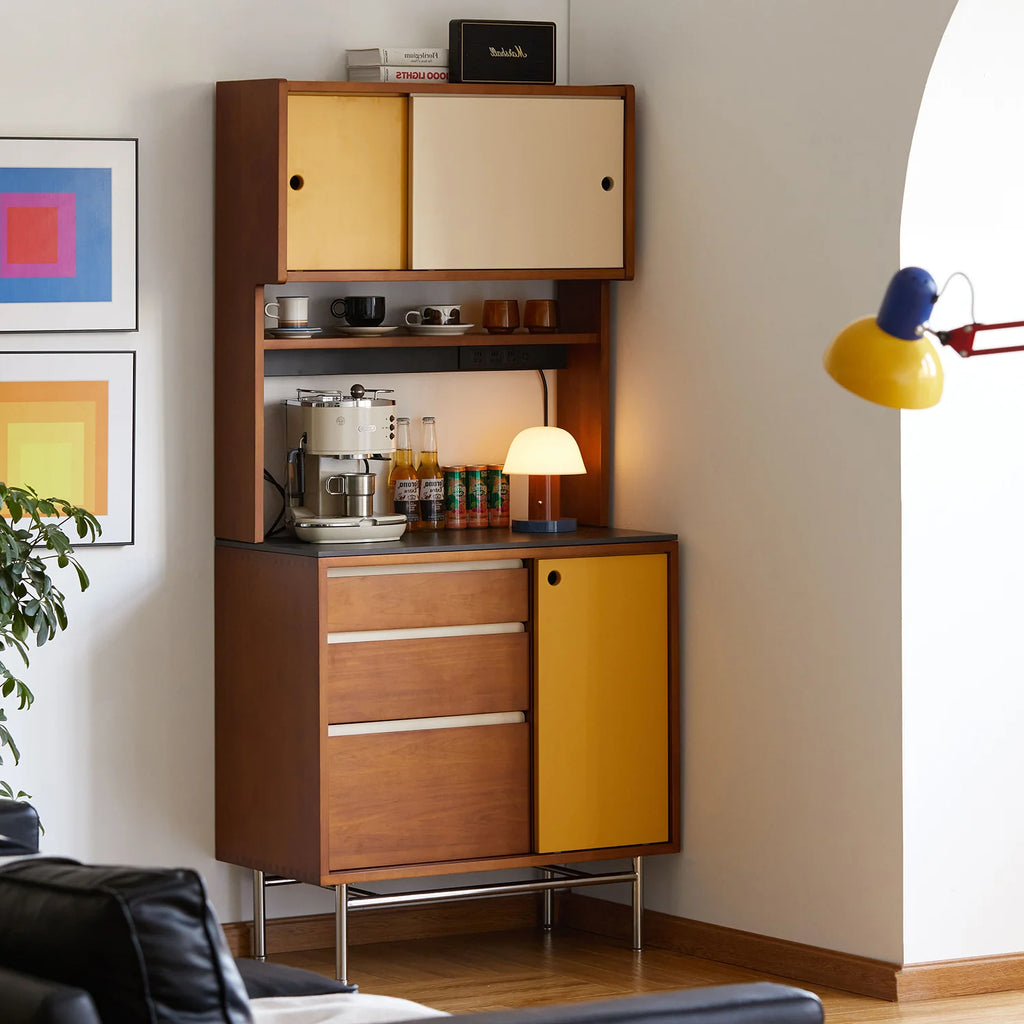 SOLIS Vintage Storage Side Cabinet in Mustard