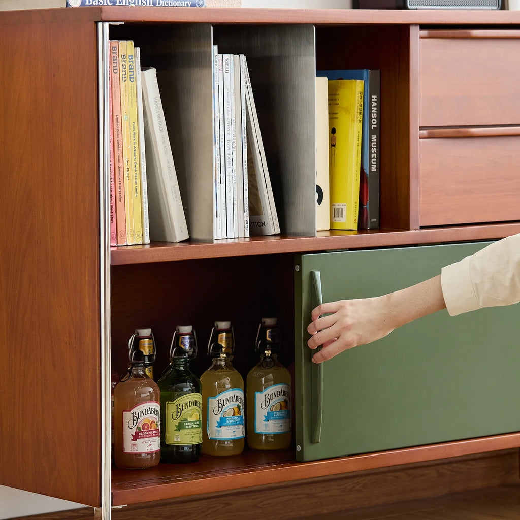 HARLOW Side Cabinet — Olive & Cream