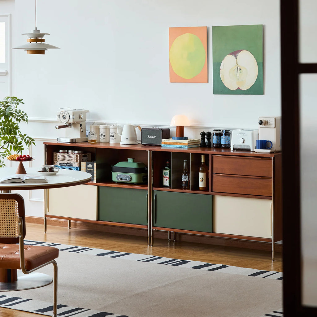 HARLOW Side Cabinet — Olive & Cream