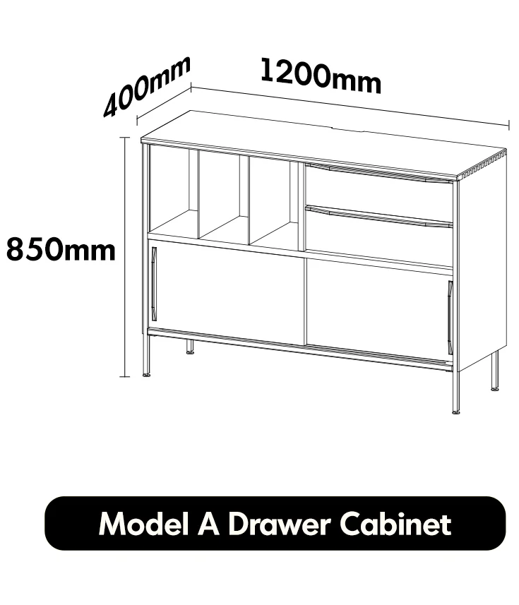 HARLOW Side Cabinet — Olive & Cream